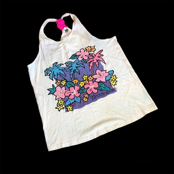 Jantzen Tops - Vintage Electric Beach by Jantzen 80s 90s Funky Muscle Tank